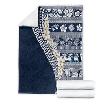 Hawaii Plumeria Tribal Vintage Blanket Special Blue LT03 - Polynesian Pride