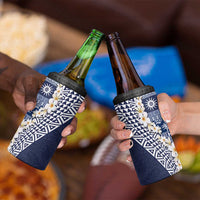 Hawaii Plumeria Tribal Vintage 4 in 1 Can Cooler Tumbler Special Blue