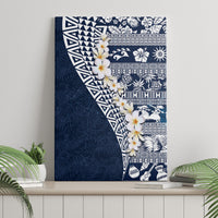 Hawaii Plumeria Tribal Vintage Canvas Wall Art Special Blue LT03 - Polynesian Pride