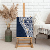 Hawaii Plumeria Tribal Vintage Canvas Wall Art Special Blue LT03 - Polynesian Pride