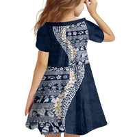 Hawaii Plumeria Tribal Vintage Family Matching Summer Maxi Dress and Hawaiian Shirt Special Blue LT03 - Polynesian Pride