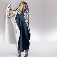 Hawaii Plumeria Tribal Vintage Hooded Blanket Special Blue LT03 - Polynesian Pride