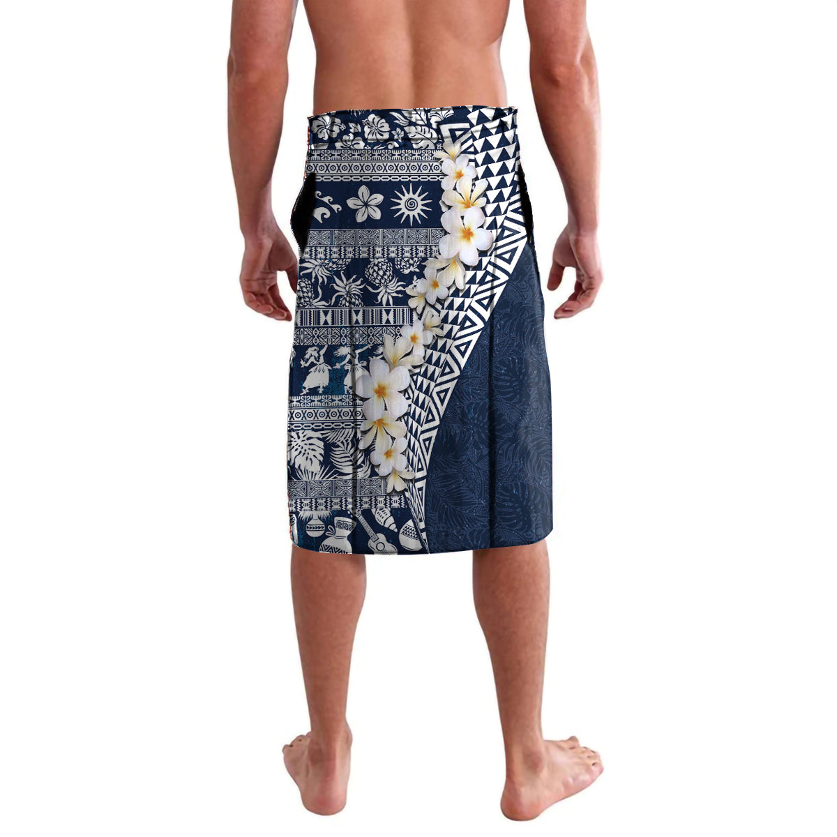 Hawaii Plumeria Tribal Vintage Lavalava Special Blue LT03 - Polynesian Pride