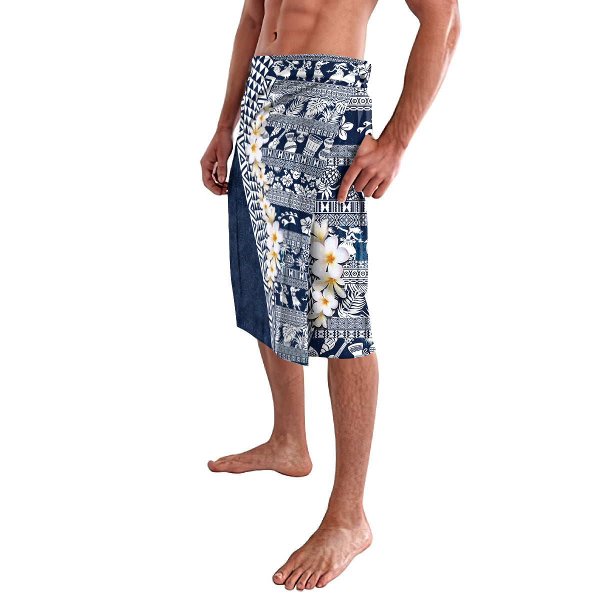 Hawaii Plumeria Tribal Vintage Lavalava Special Blue LT03 - Polynesian Pride