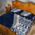 Hawaii Plumeria Tribal Vintage Quilt Bed Set Special Blue