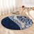 Hawaii Plumeria Tribal Vintage Round Carpet Special Blue