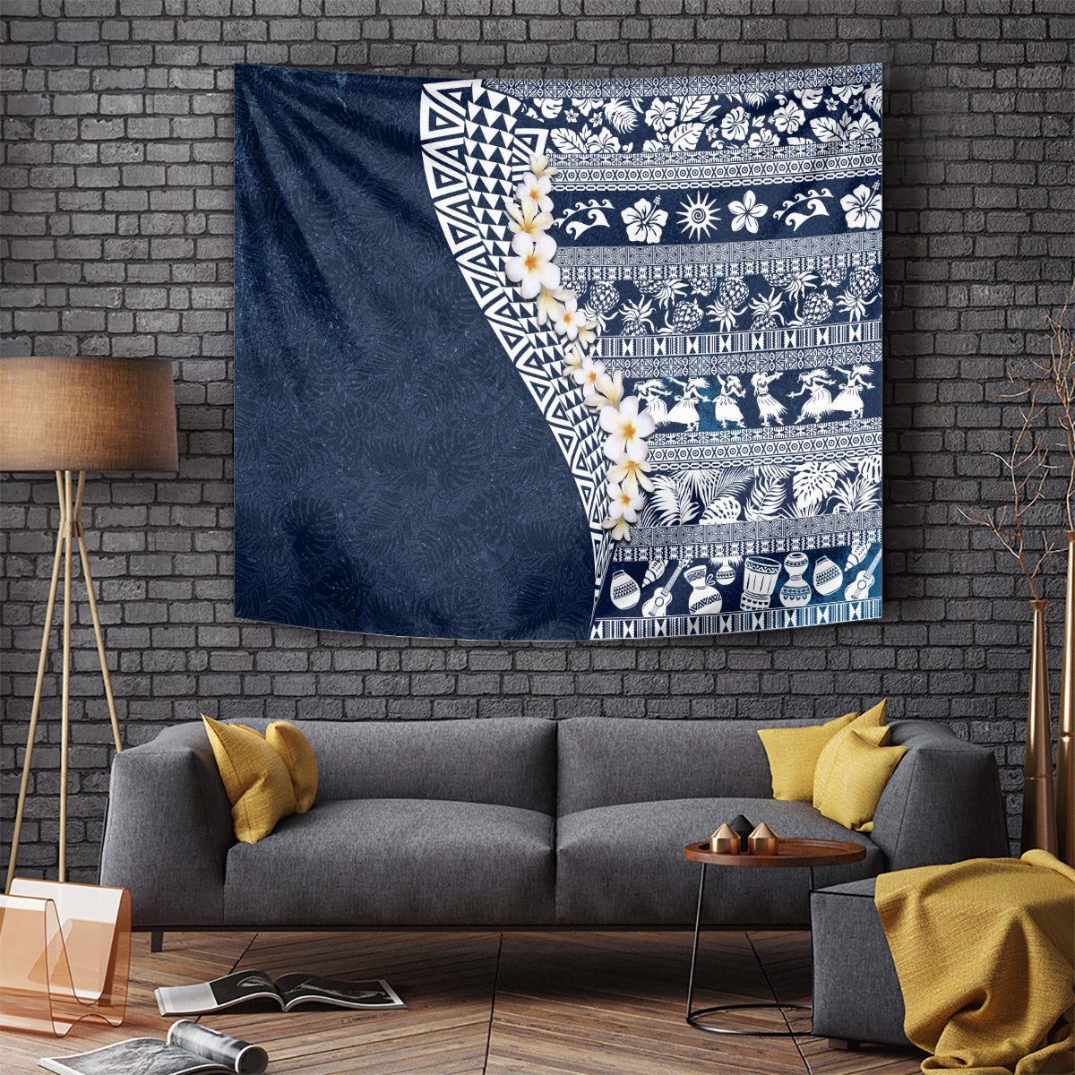 Hawaii Plumeria Tribal Vintage Tapestry Special Blue LT03 - Polynesian Pride