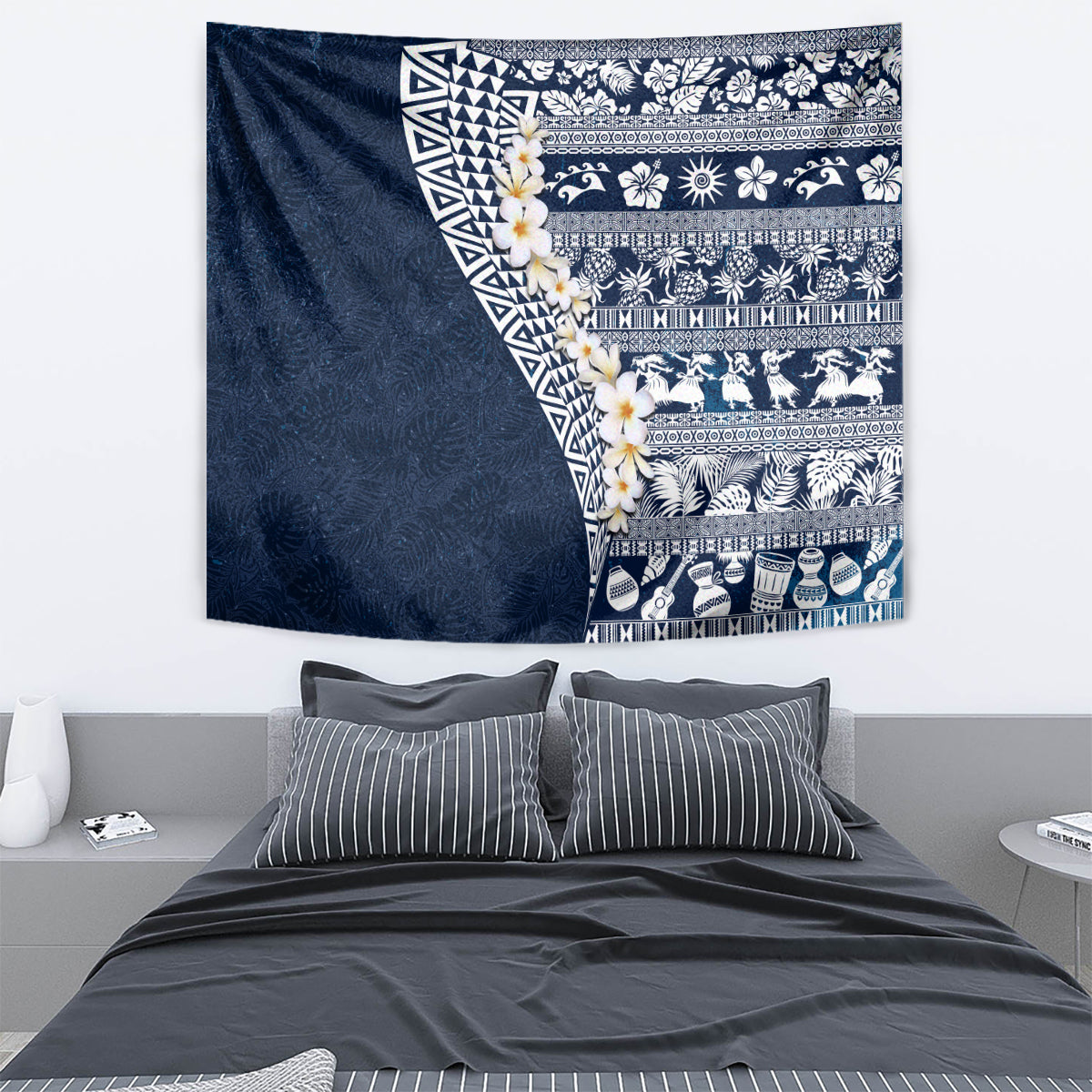 Hawaii Plumeria Tribal Vintage Tapestry Special Blue LT03 - Polynesian Pride