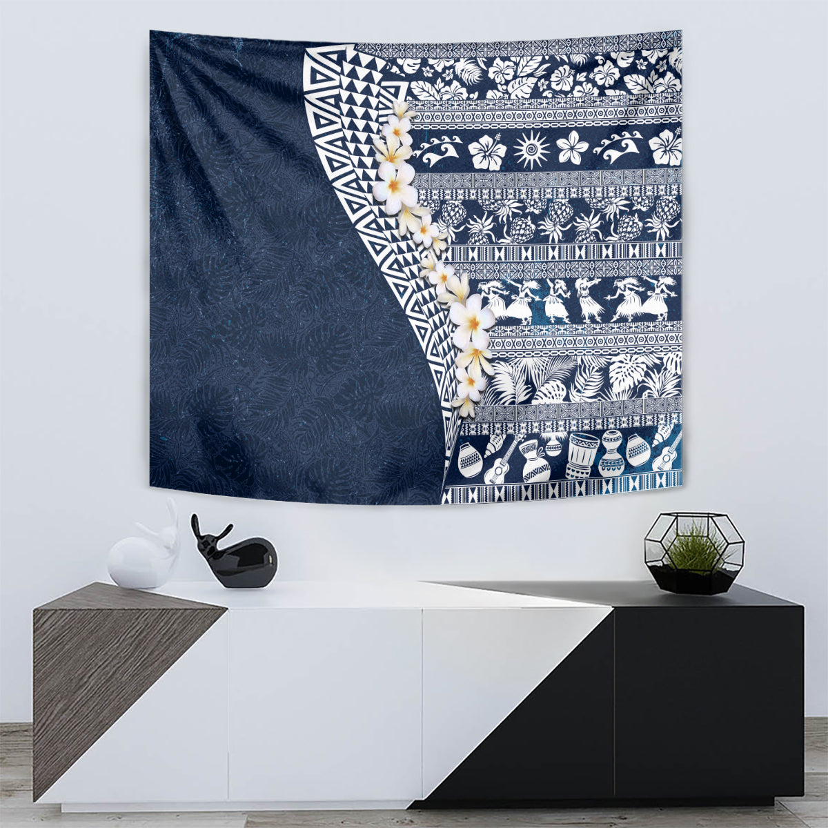 Hawaii Plumeria Tribal Vintage Tapestry Special Blue LT03 - Polynesian Pride