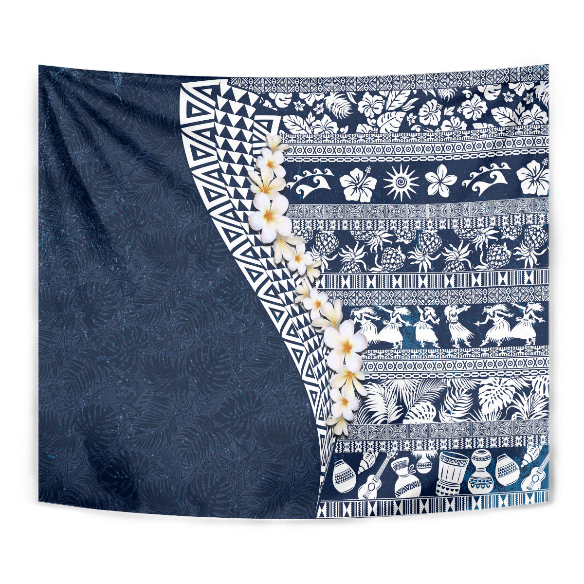 Hawaii Plumeria Tribal Vintage Tapestry Special Blue LT03 - Polynesian Pride
