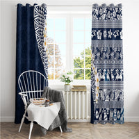 Hawaii Plumeria Tribal Vintage Window Curtain Special Blue LT03 - Polynesian Pride