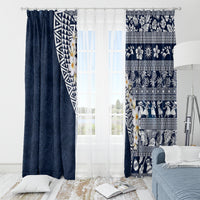 Hawaii Plumeria Tribal Vintage Window Curtain Special Blue LT03 - Polynesian Pride