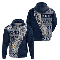 Hawaii Plumeria Tribal Vintage Zip Hoodie Special Blue