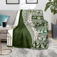 Hawaii Plumeria Tribal Vintage Blanket Special Green LT03 - Polynesian Pride