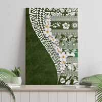 Hawaii Plumeria Tribal Vintage Canvas Wall Art Special Green LT03 - Polynesian Pride