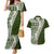 Hawaii Plumeria Tribal Vintage Couples Matching Mermaid Dress and Hawaiian Shirt Special Green