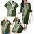 Hawaii Plumeria Tribal Vintage Family Matching Off The Shoulder Long Sleeve Dress and Hawaiian Shirt Special Green