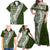 Hawaii Plumeria Tribal Vintage Family Matching Off Shoulder Maxi Dress and Hawaiian Shirt Special Green