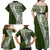 Hawaii Plumeria Tribal Vintage Family Matching Off Shoulder Maxi Dress and Hawaiian Shirt Special Green