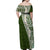 Hawaii Plumeria Tribal Vintage Family Matching Off Shoulder Maxi Dress and Hawaiian Shirt Special Green