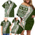 Hawaii Plumeria Tribal Vintage Family Matching Off Shoulder Short Dress and Hawaiian Shirt Special Green