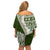 Hawaii Plumeria Tribal Vintage Family Matching Off Shoulder Short Dress and Hawaiian Shirt Special Green