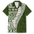 Hawaii Plumeria Tribal Vintage Family Matching Short Sleeve Bodycon Dress and Hawaiian Shirt Special Green