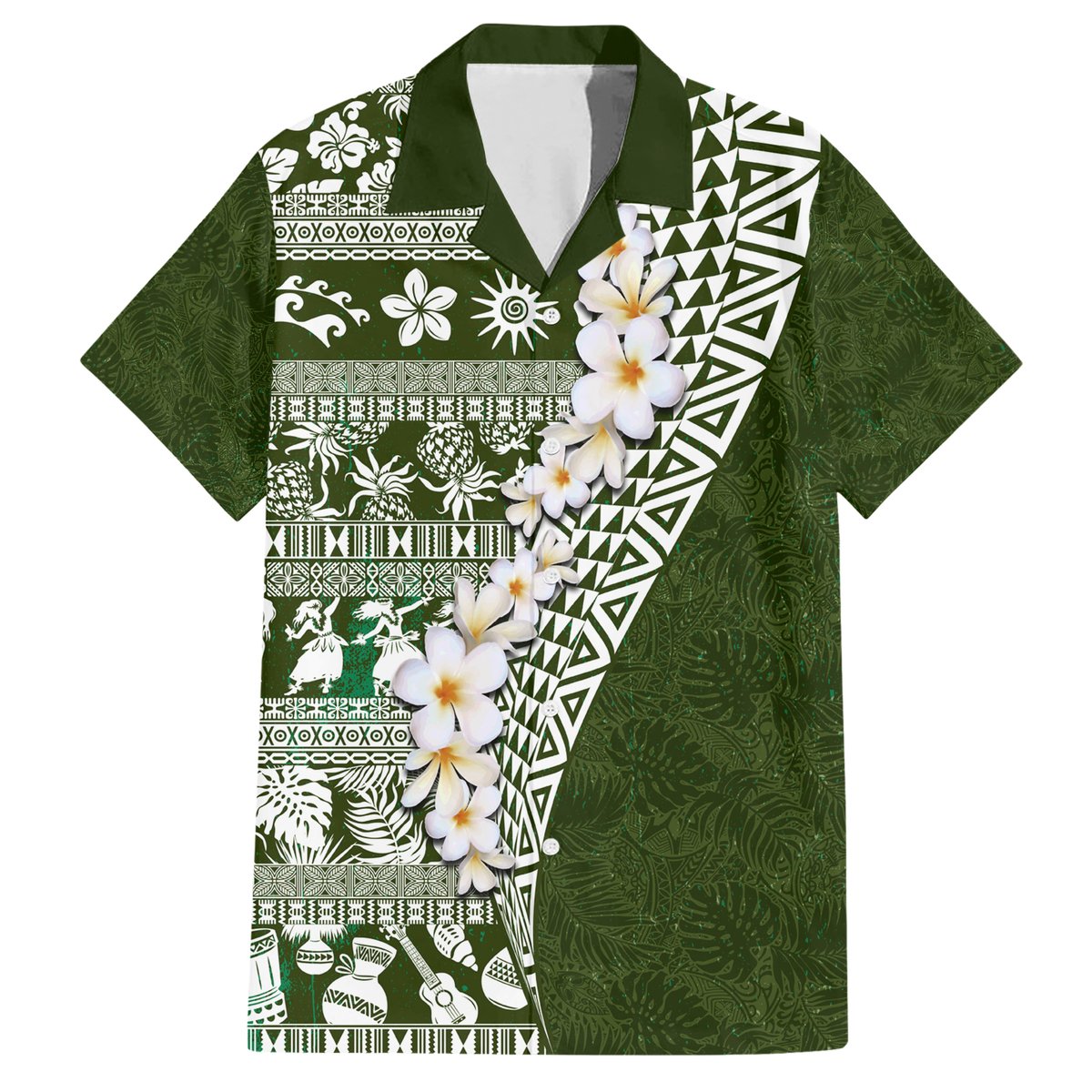 Hawaii Plumeria Tribal Vintage Hawaiian Shirt Special Green LT03 Green - Polynesian Pride