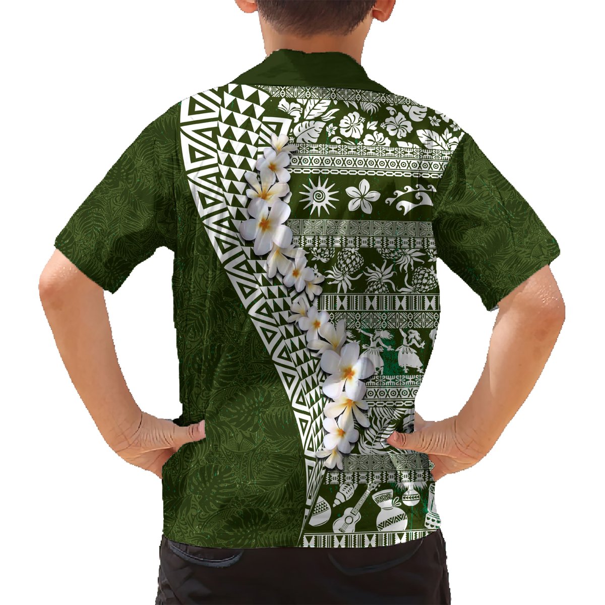 Hawaii Plumeria Tribal Vintage Hawaiian Shirt Special Green LT03 - Polynesian Pride