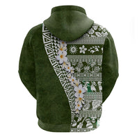 Hawaii Plumeria Tribal Vintage Hoodie Special Green