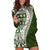 Hawaii Plumeria Tribal Vintage Hoodie Dress Special Green