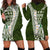 Hawaii Plumeria Tribal Vintage Hoodie Dress Special Green