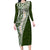 Hawaii Plumeria Tribal Vintage Long Sleeve Bodycon Dress Special Green