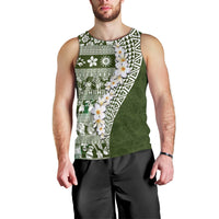 Hawaii Plumeria Tribal Vintage Men Tank Top Special Green LT03 - Polynesian Pride