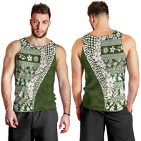 Hawaii Plumeria Tribal Vintage Men Tank Top Special Green LT03 - Polynesian Pride
