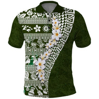 Hawaii Plumeria Tribal Vintage Polo Shirt Special Green