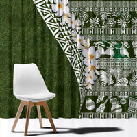 Hawaii Plumeria Tribal Vintage Window Curtain Special Green LT03 - Polynesian Pride