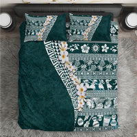 Hawaii Plumeria Tribal Vintage Bedding Set Special Turquoise LT03 Turquoise - Polynesian Pride