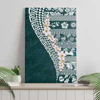Hawaii Plumeria Tribal Vintage Canvas Wall Art Special Turquoise LT03 - Polynesian Pride