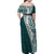 Hawaii Plumeria Tribal Vintage Family Matching Off Shoulder Maxi Dress and Hawaiian Shirt Special Turquoise