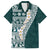 Hawaii Plumeria Tribal Vintage Family Matching Puletasi and Hawaiian Shirt Special Turquoise