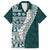 Hawaii Plumeria Tribal Vintage Family Matching Short Sleeve Bodycon Dress and Hawaiian Shirt Special Turquoise