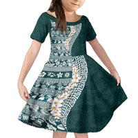 Hawaii Plumeria Tribal Vintage Family Matching Summer Maxi Dress and Hawaiian Shirt Special Turquoise