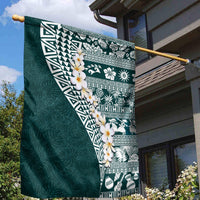Hawaii Plumeria Tribal Vintage Garden Flag Special Turquoise LT03 - Polynesian Pride