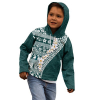 Hawaii Plumeria Tribal Vintage Kid Hoodie Special Turquoise