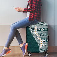Hawaii Plumeria Tribal Vintage Luggage Cover Special Turquoise
