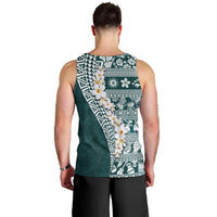 Hawaii Plumeria Tribal Vintage Men Tank Top Special Turquoise LT03 - Polynesian Pride