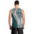 Hawaii Plumeria Tribal Vintage Men Tank Top Special Turquoise