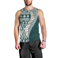 Hawaii Plumeria Tribal Vintage Men Tank Top Special Turquoise LT03 - Polynesian Pride