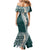 Hawaii Plumeria Tribal Vintage Mermaid Dress Special Turquoise